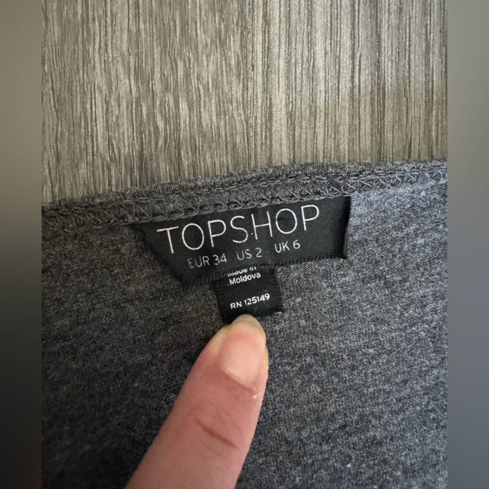 TOPSHOP WRAP GRAY DRESS - Picture 2 of 4